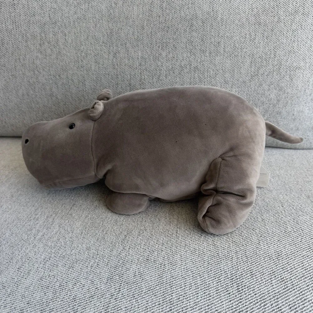 HTF Jellycat Mellow Mallow Hippo Plush Large Stuffed Gray Squishy London 15